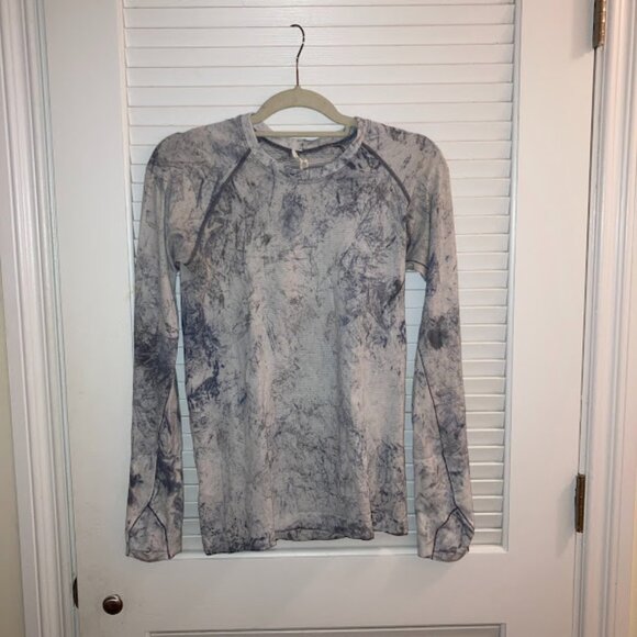 Lululemon Swiftly Tech Long Sleeve 2.0*, MultiDye Gray/White - Size 8 - Picture 7 of 10